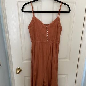 American Eagle Rust, Pleated Midi Sundress